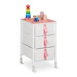 Kommode für Kinder 3 Schubladen Pink - Weiß - Holzwerkstoff - Metall - Textil - 36 x 62 x 41 cm