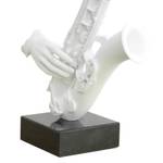 Statue visage saxophoniste H62 cm - SONG Blanc - Porcelaine - 29 x 62 x 16 cm
