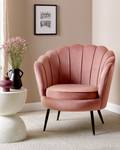 Fauteuil coin lecture LOVIKKA Noir - Rose foncé