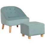 Kindersofa-Set mit Fußhocker 310-062GN Grün