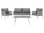 Set de jardin LATINA Gris - Blanc - Métal - 145 x 76 x 74 cm