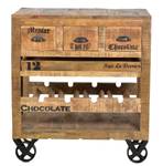 RUSTIC Wein-Kommode Braun - Massivholz - Holzart/Dekor - 78 x 87 x 48 cm