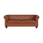 Canapé Chesterfield Marron - Cuir véritable - 190 x 75 x 78 cm