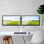 Dual Monitor Halterung weiß Schwarz - Weiß - Metall - Kunststoff - 24 x 55 x 61 cm