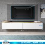 FURNIX meuble tv BARGO sans LED Marron - Blanc - Bois manufacturé - 180 x 34 x 32 cm