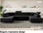 Ecksofa Carl U-Form Schwarz