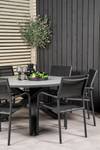 Gartenmöbel-Set Parma (7-teilig) Schwarz - Metall - 140 x 73 x 140 cm