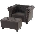 Fauteuil relax Chesterfield (2 pièces) Marron - Cuir synthétique - 109 x 74 x 90 cm