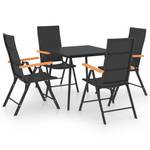 Garten-Essgruppe (5-teilig) 3060089 Schwarz - Metall - Polyrattan - 80 x 74 x 80 cm