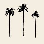 Tableau three black palm tree 60 x 90 cm - Métal