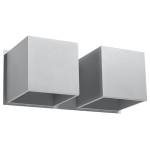 Wandleuchte Quad Grau - Metall - Stein - 12 x 11 x 26 cm
