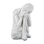 Ruhende Buddha Figur 60 cm Weiß - Kunststoff - Stein - 38 x 60 x 37 cm