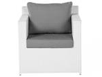 Set de salon ROMA Gris - Blanc - Polyrotin - 180 x 74 x 66 cm