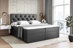 Boxspringbett ROMAN Hochglanz Schwarz - Breite: 120 cm - H4