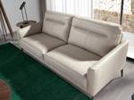 2-Sitzer-Sofa aus grauem Leder und Stahl