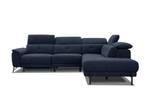 Ecksofa Avena (5-Sitzer mit Relax) Marineblau - Ecke davorstehend rechts