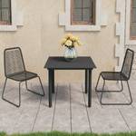 Garten-Essgruppe (3-tlg) 3060130 Schwarz - Rattan - 80 x 74 x 80 cm