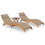 Chaise longue (lot de 2) 3012867-4 Marron chevreuil