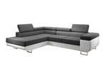 Ecksofa Zante Form-L Grau - Weiß