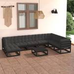 Salon de jardin (lot de 9) 3009816-2 Noir - Marron