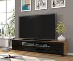 Meuble tv AURA RTV200 3D Beige - Imitation chêne marron-noir