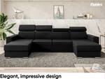 Ecksofa Voss U-Form Schwarz