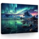 Leinwandbild Aurora borealis Landschaft 60 x 40 x 2 cm