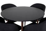 Essgruppe Plaza 37 (5-teilig) Schwarz - Massivholz - 100 x 75 x 100 cm