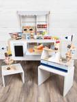 Lebensmittel-Set im Einkaufskorb „fresh“ Braun - Holzwerkstoff - 16 x 10 x 24 cm