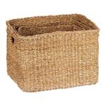 3tlg. Aufbewahrungskorb Set aus Seegras Braun - Rattan - 42 x 30 x 32 cm