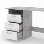 Schreibtisch Meiko Weiß/Beton Beton Dekor - Weiß - Höhe: 76 cm