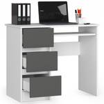 Bureau d'ordinateur A-6 gauche CLP Gris - Blanc