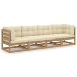 Gartensofa (4-teilig) 3009887-2 Dunkelbraun