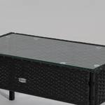 Garten-Sitzgruppe 863-024 Schwarz - Weiß - Polyrattan - 40 x 38 x 75 cm