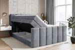 Boxspringbett BOXI1-Z KING Hellgrau - Breite: 160 cm