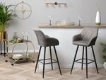 Tabouret de bar DARIEN Noir - Gris