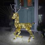 LED beleuchteter Hirsch Gold - Metall - 70 x 41 x 41 cm