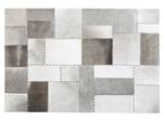 Tapis patchwork PERVARI Marron - Gris - Cuir véritable - 200 x 140 x 140 cm