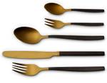 Tafelbesteck Positano Due  30-tlg Schwarz - Gold - 6er Set