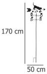 Indicateur de direction du vent CAT Noir - Métal - 40 x 170 x 50 cm