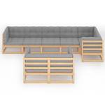 Garten-Lounge-Set (8-teilig) 3009803-2 Grau - Holz