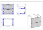 Schrank unter waschbecken XILO CUW60 2D Grau - Holzwerkstoff - Kunststoff - 60 x 57 x 46 cm