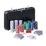 Pokerkoffer mit 300 Chips Schwarz - Metall - Kunststoff - 39 x 26 x 7 cm