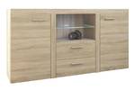 FURNIX Sideboard RIVAY 2F2S Sonoma + LED Eiche Hell Dekor - Eiche Sonoma Dekor