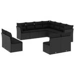 Gartensitzgruppe K4257(11-tlg) Schwarz - Massivholz - 69 x 62 x 110 cm