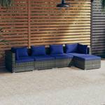 Salon de jardin (lot de 5) 3013632-9 Bleu - Bleu foncé - Gris