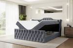 Boxspringbett VILA-Z Steingrau - Breite: 180 cm - H4