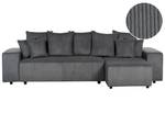 Ecksofa LUSPA Schwarz - Dunkelgrau - Grau - Armlehne davorstehend rechts - Ecke davorstehend links - Schlaffunktion davorstehend links