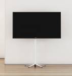 Pieds de support TV Xila Blanc - Verre - Métal - 61 x 100 x 61 cm