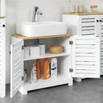 Meuble sous Vasque BZR40-W Blanc - Bois manufacturé - 60 x 59 x 30 cm